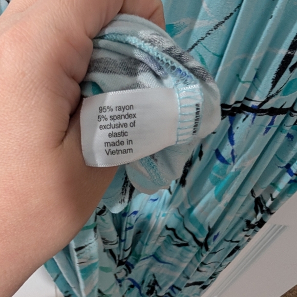 Lane Bryant Blue Surplice V-Neck Smocked-Waist Jersey Dress in Size 18/20 (2X) - Picture 10 of 11